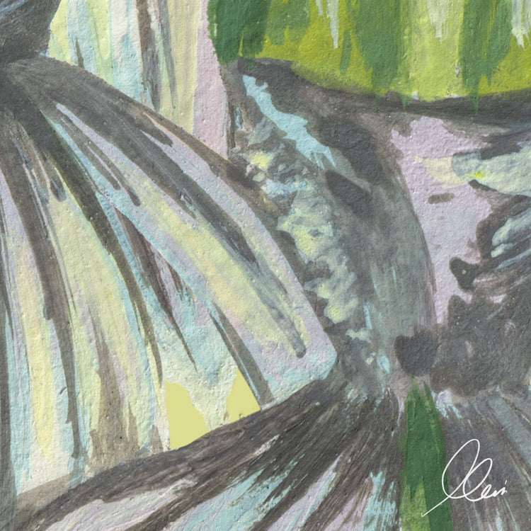 White Lady Finger Orchid Floral Fine Art Print | Gouache Flower Wall Art