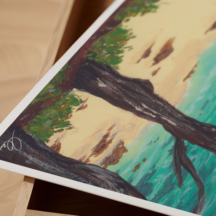 Great Keppel Island Travel Art Print | Gouache Landscape Wall Art