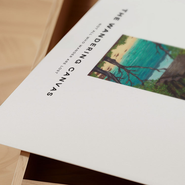 Minimal Travel Destination Quote Wall Art Print | Gouache Landscape Painting