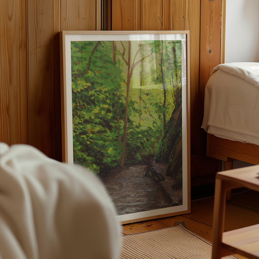 Bali Indonesia Travel Art Print | Gouache Landscape Wall Art