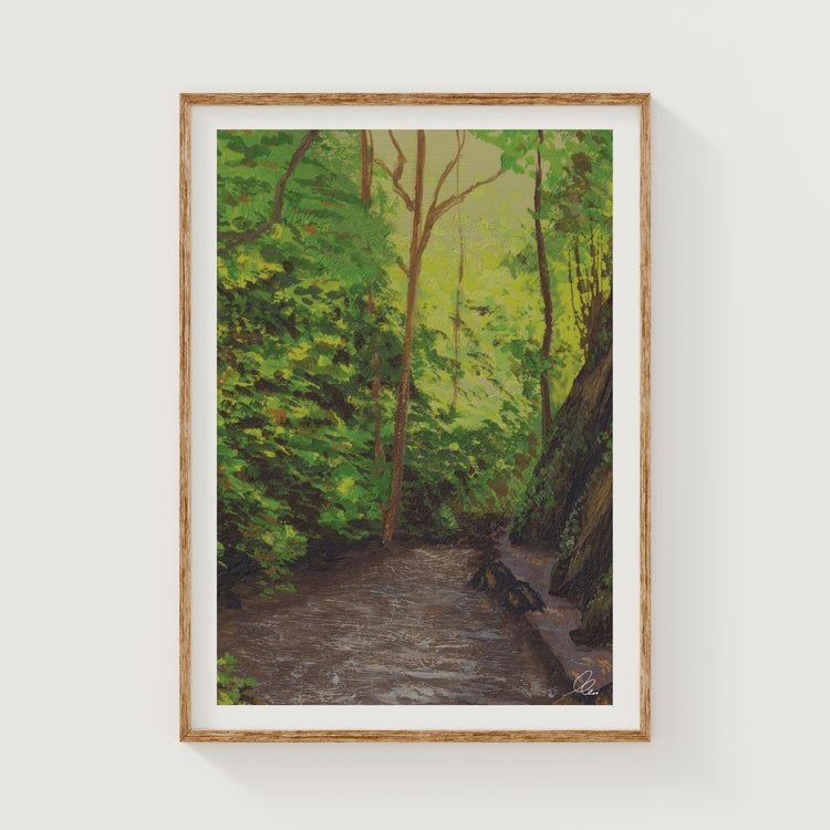 Bali Indonesia Travel Art Print | Gouache Landscape Wall Art