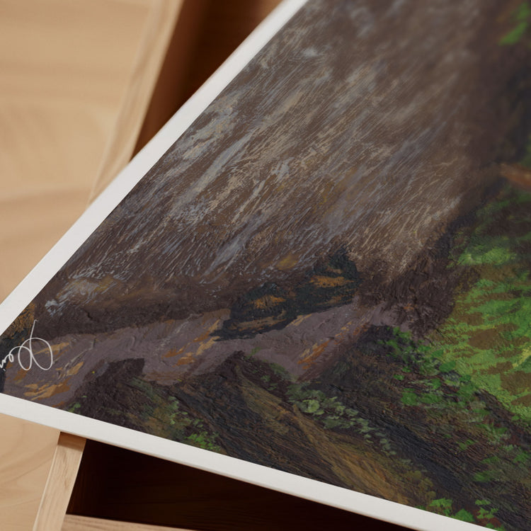 Bali Indonesia Travel Art Print | Gouache Landscape Wall Art
