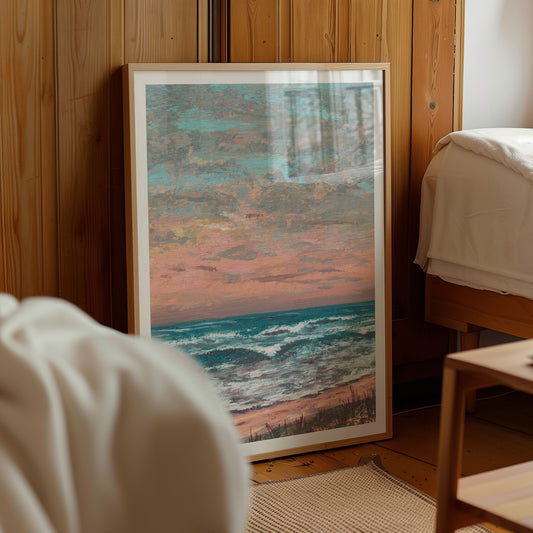 K'gari Fraser Island Travel Art Print | Gouache Landscape Wall Art