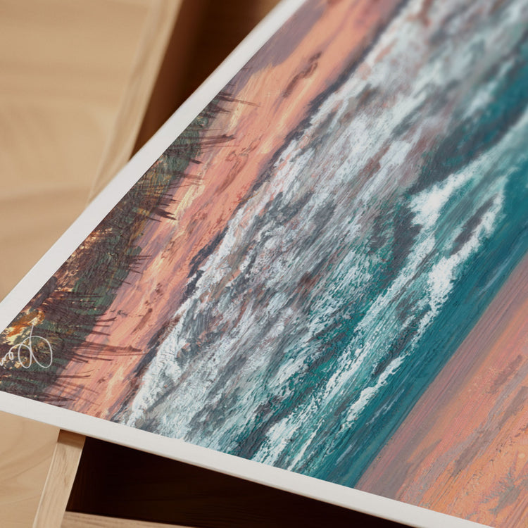 K'gari Fraser Island Travel Art Print | Gouache Landscape Wall Art