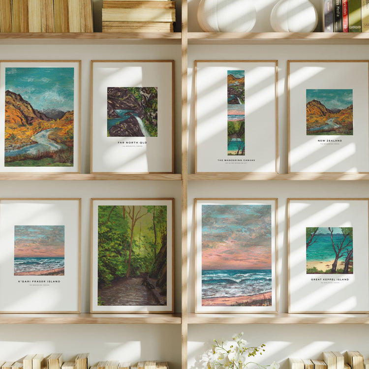 Bali Indonesia Travel Art Print | Gouache Landscape Wall Art